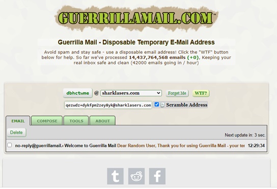 GuerrillaMail.com Top 10 Best Fake Email Address Generators Online