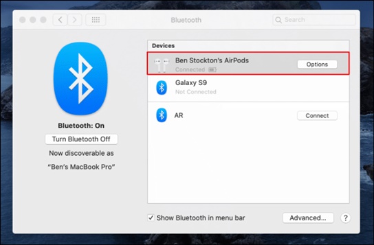 bluetooth settings Fixed: AirPods Not Connecting To Mac