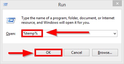 Running "%temp%" command From Command prompt