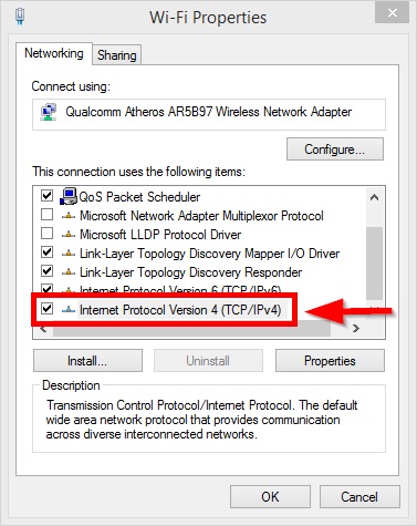 Dubugging "Internet Protocol Version 4 (TCP/IPv4)" From Wifi Properties